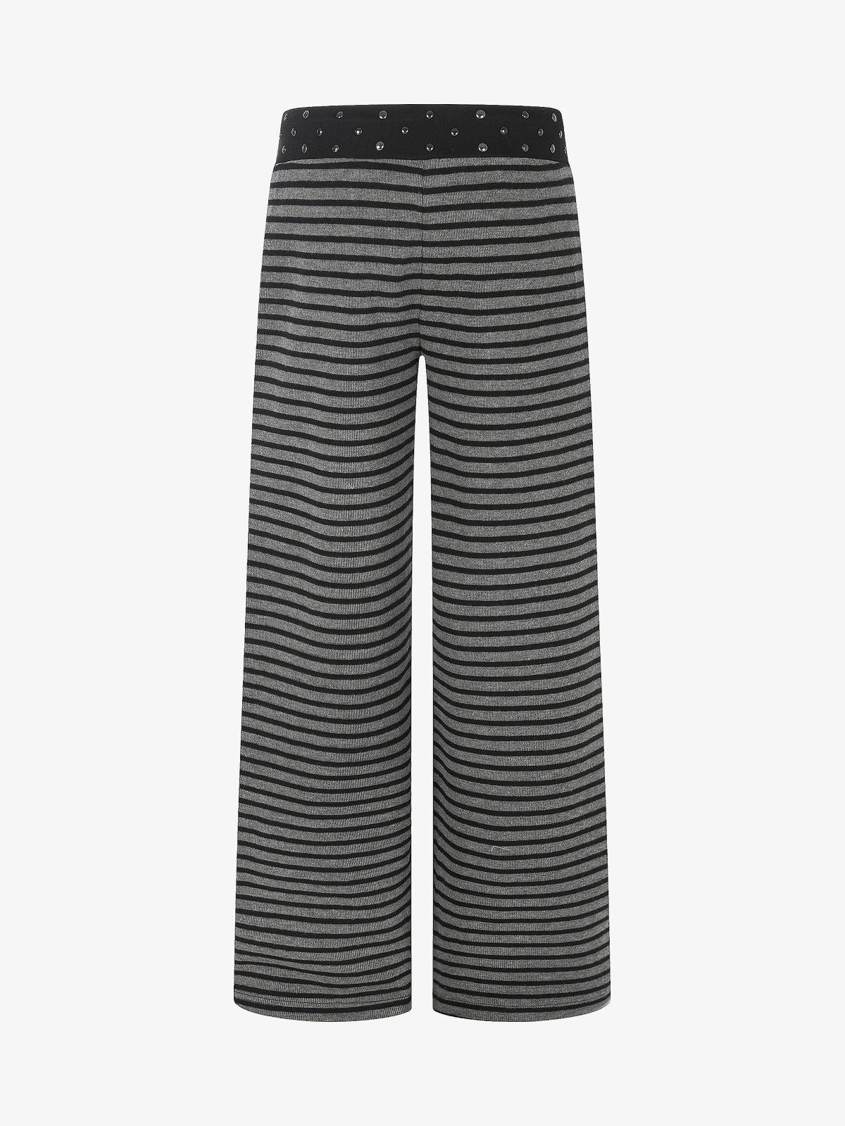 BLACK ENERGY STUDDED STRIPE BAGGY SWEATPANTS; Gray; back view