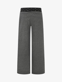 BLACK ENERGY STUDDED STRIPE BAGGY SWEATPANTS; Gray; back view