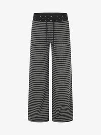 BLACK ENERGY | STUDDED STRIPE BAGGY SWEATPANTS