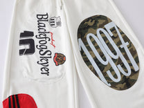 BLACK FOG CARTOON PANEL GRAPHIC SWEATPANTS; White; design detail