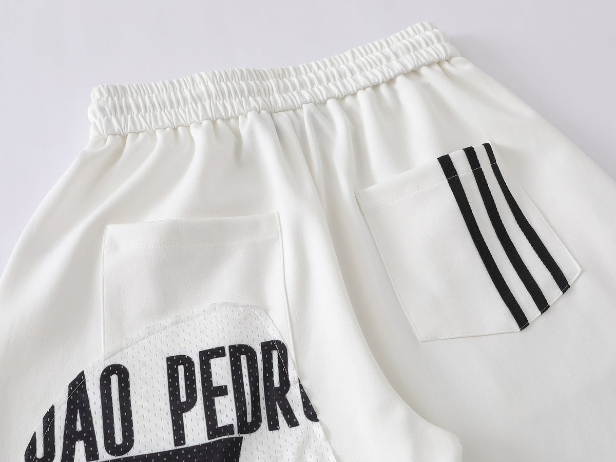 BLACK FOG CARTOON PANEL GRAPHIC SWEATPANTS; White; design detail