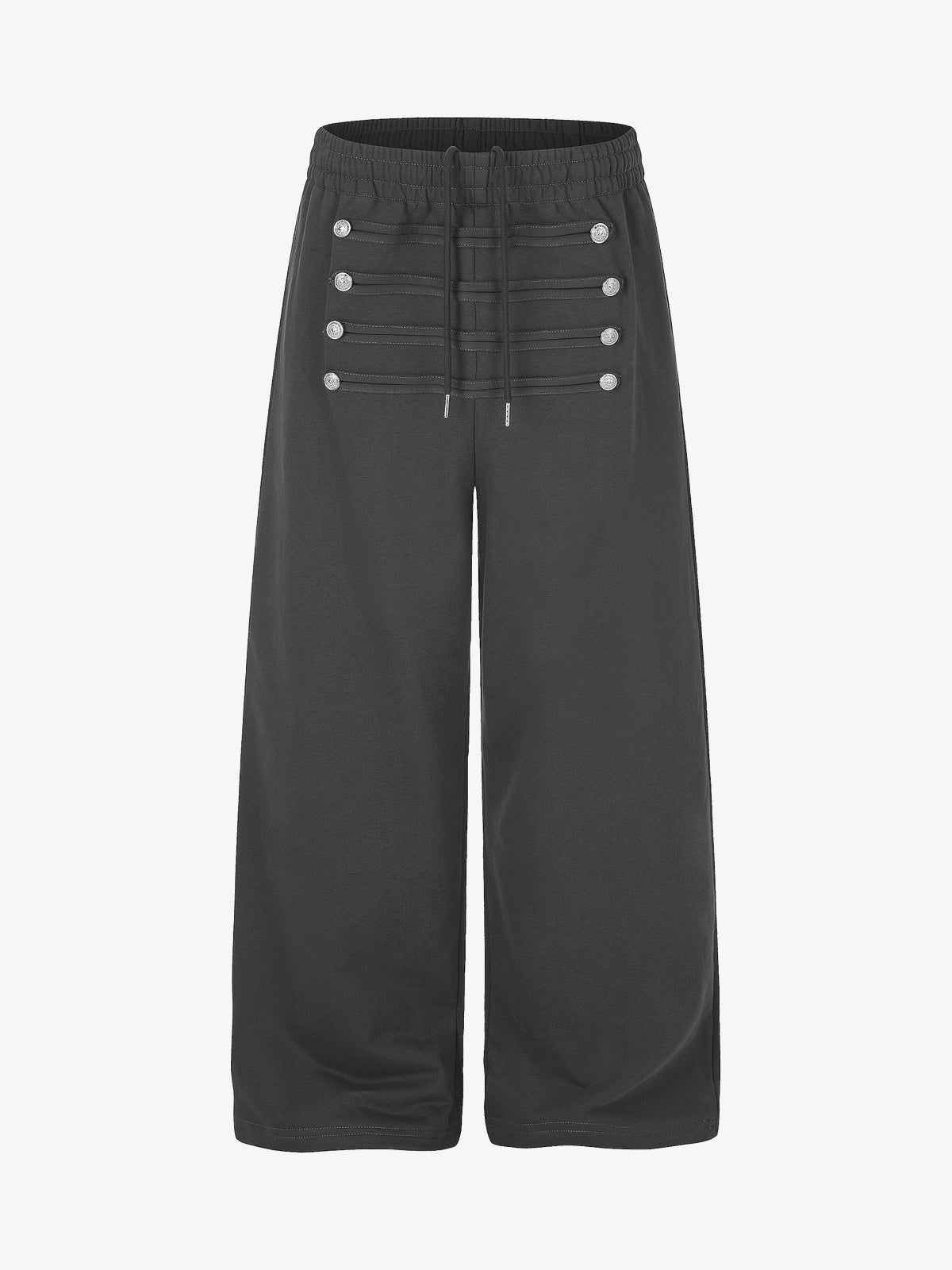 DC NAPOLEON GRAPHIC DRAWSTRING SWEATPANTS; Gray; front view