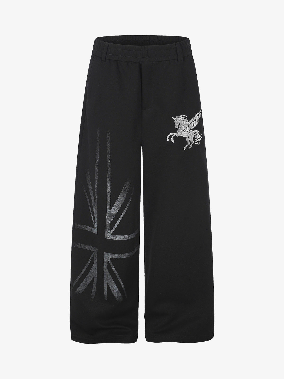DC PEGASUS FLAG SWEATPANTS; Black; front view