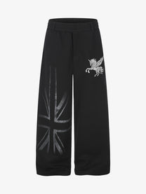 DC PEGASUS FLAG SWEATPANTS; Black; front view