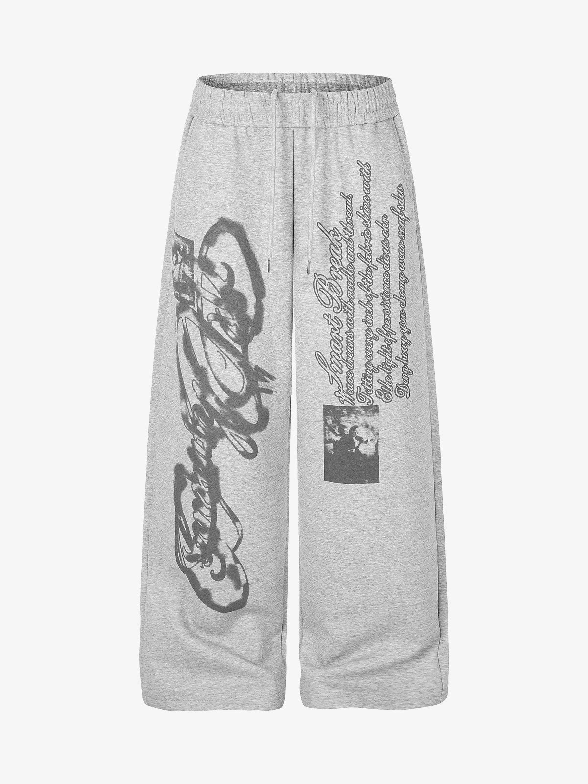 DC PHOTO COLLAGE SWEATPANTS; Gray; front view