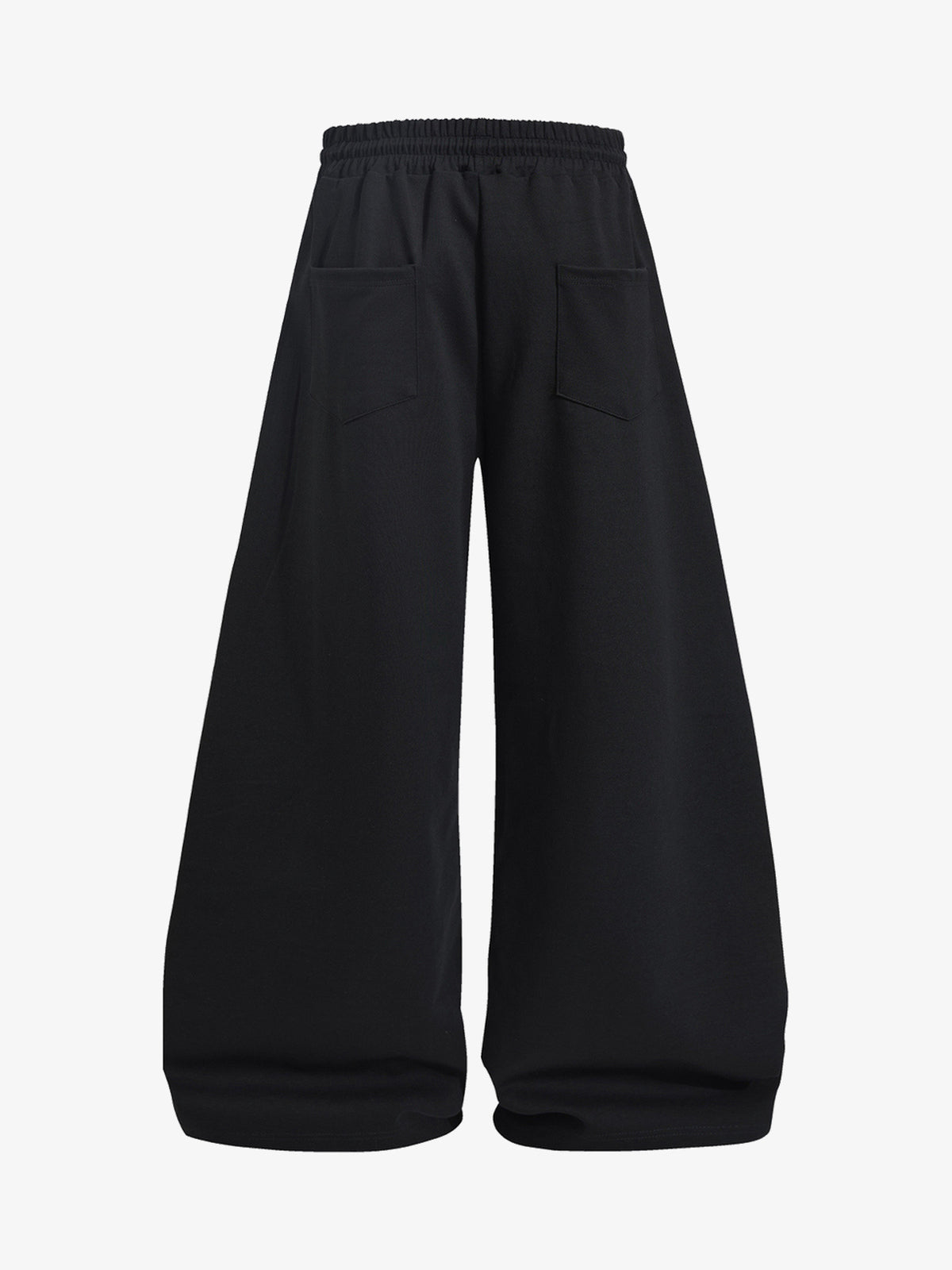 FANYE GRAFFITI PRINTED WIDE LEG PANTS; Black; back view