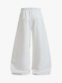 FANYE GRAFFITI PRINTED WIDE LEG PANTS; Gray; back view