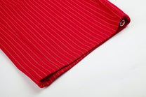 GEESAS STAR EMBROIDERY BAGGY BARREL SWEATPANTS; Red; garment construction detail