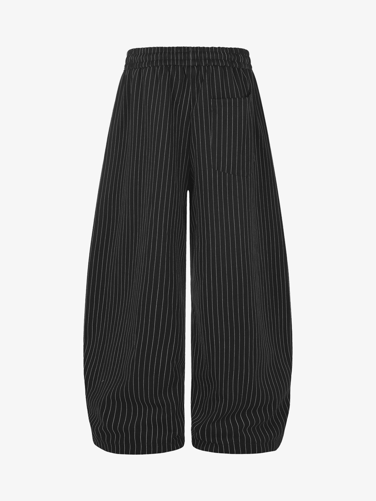 GEESAS STAR EMBROIDERY BAGGY BARREL SWEATPANTS; Black; back view