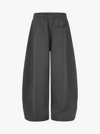 GEESAS STAR APPLIQUE BAGGY BARREL SWEATPANTS; Black; back view