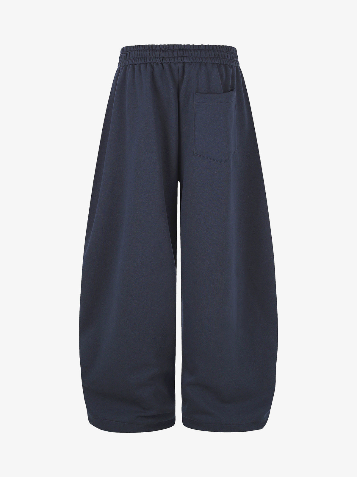 GEESAS STAR APPLIQUE BAGGY BARREL SWEATPANTS; Blue; back view