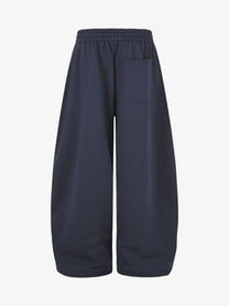 GEESAS STAR APPLIQUE BAGGY BARREL SWEATPANTS; Blue; back view