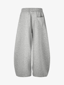 GEESAS STUDDED WASHED BAGGY BARREL SWEATPANTS; Gray; back view