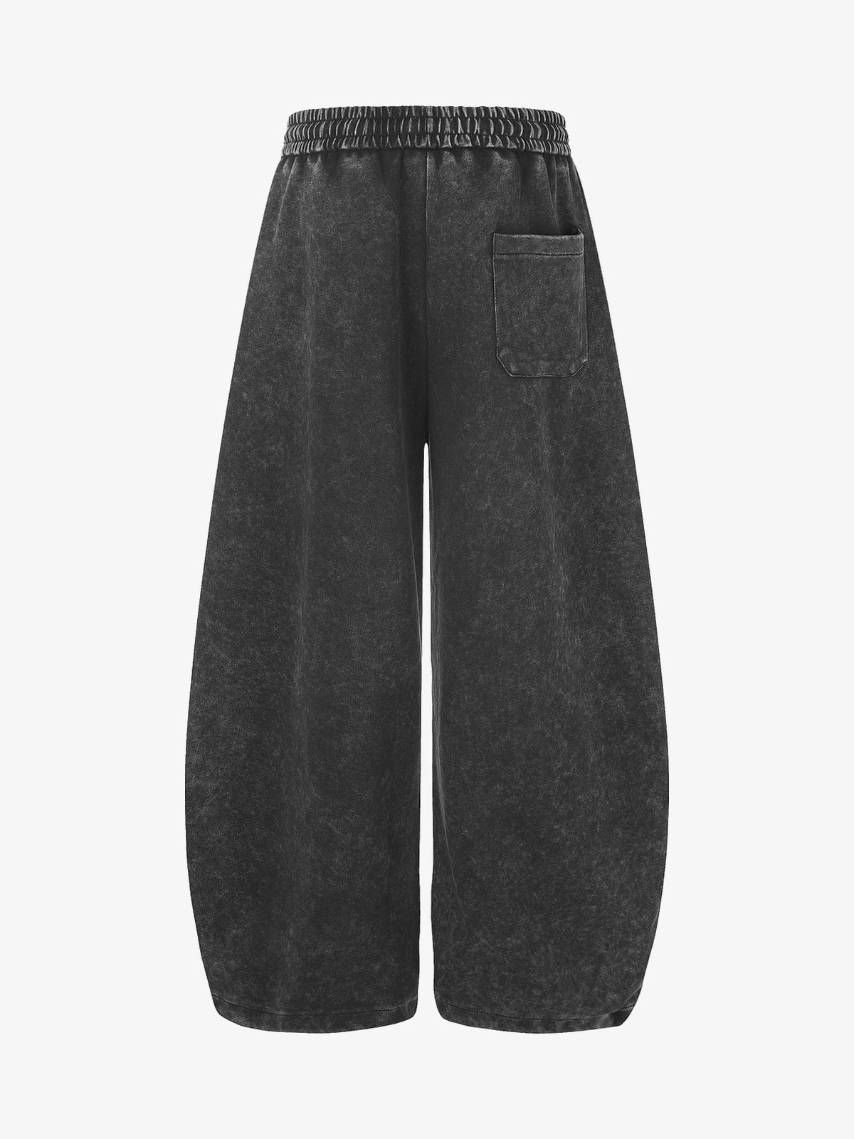 GEESAS WASHED CROSS WIDE LEG SWEATPANTS; Black; back view