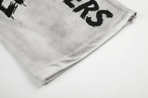 GEESAS DIAGONAL LETTER GRAPHIC SWEATPANTS; Gray; design detail