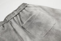 GEESAS DIAGONAL LETTER GRAPHIC SWEATPANTS; Gray; garment construction detail