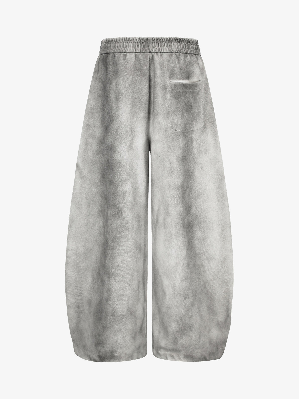 GEESAS DIAGONAL LETTER GRAPHIC SWEATPANTS; Gray; back view