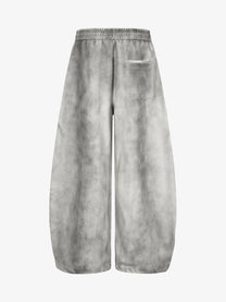 GEESAS DIAGONAL LETTER GRAPHIC SWEATPANTS; Gray; back view