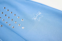 GEVANN STUDDED WIDE LEG SWEATPANTS; Blue; design detail