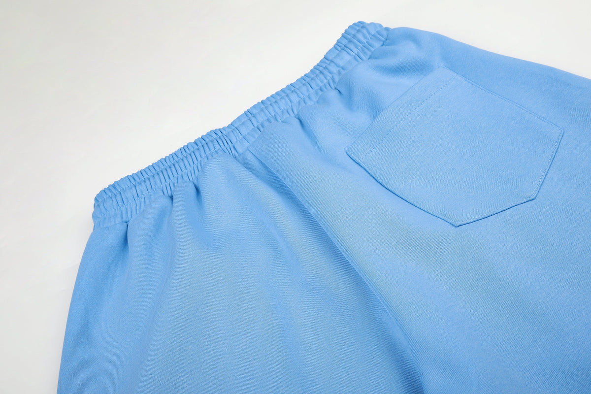 GEVANN STUDDED WIDE LEG SWEATPANTS; Blue; garment construction detail