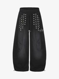 GEVANN | STUDDED WIDE LEG SWEATPANTS