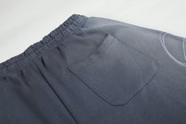 GEVANN CURVED SCRIPT WIDE PANTS; Blue; garment construction detail