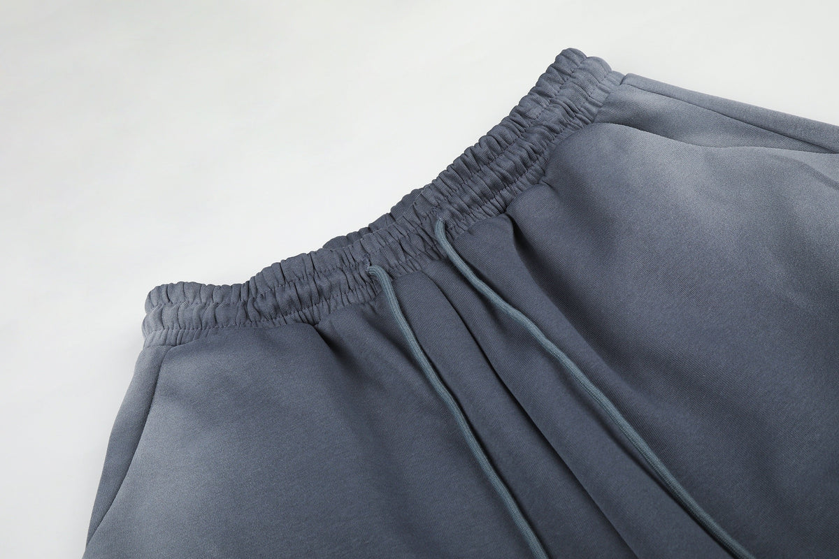 GEVANN CURVED SCRIPT WIDE PANTS; Blue; garment construction detail