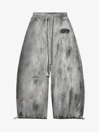 GUO WEAR | WASHED CURVED LEG SWEATPANTS