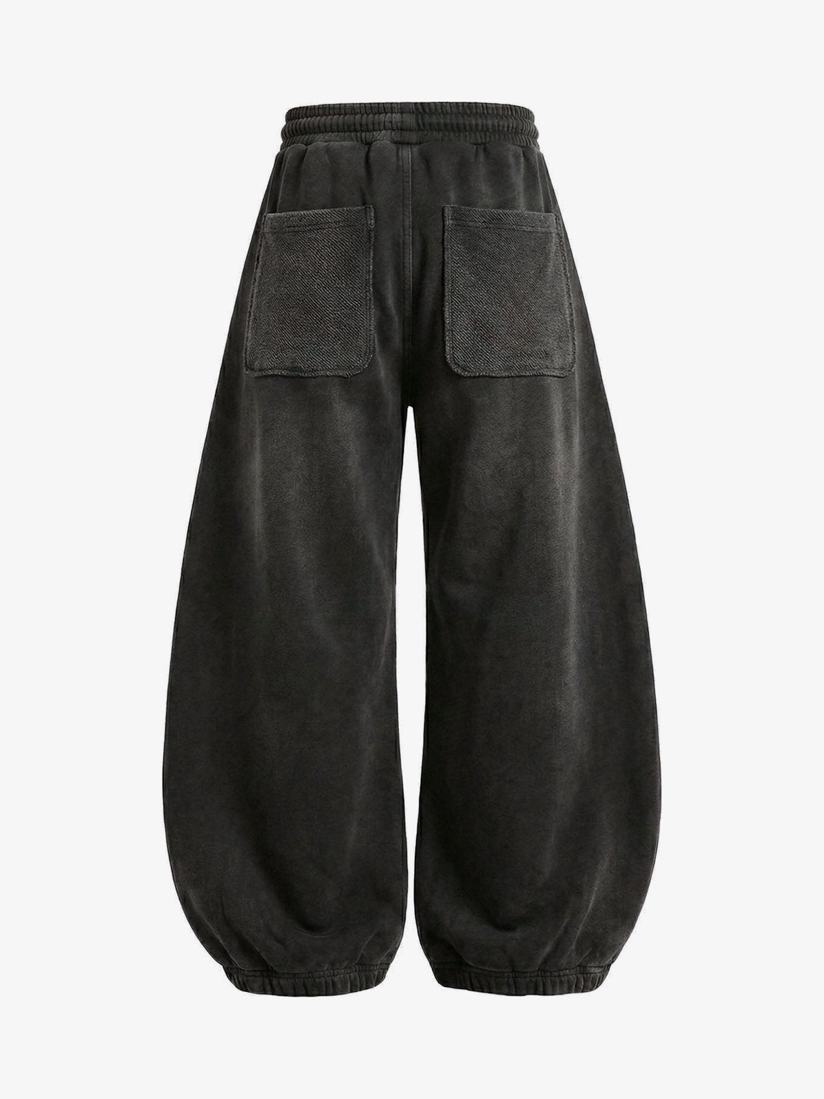 GUO WEAR WASHED ZIP HEM PANTS; Gray; back view