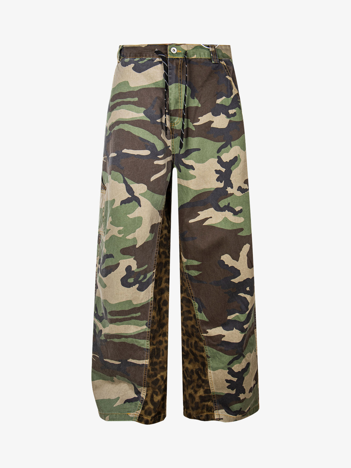 KENVIBE CAMO PRINT CARGO PANTS; Camouflage; front view