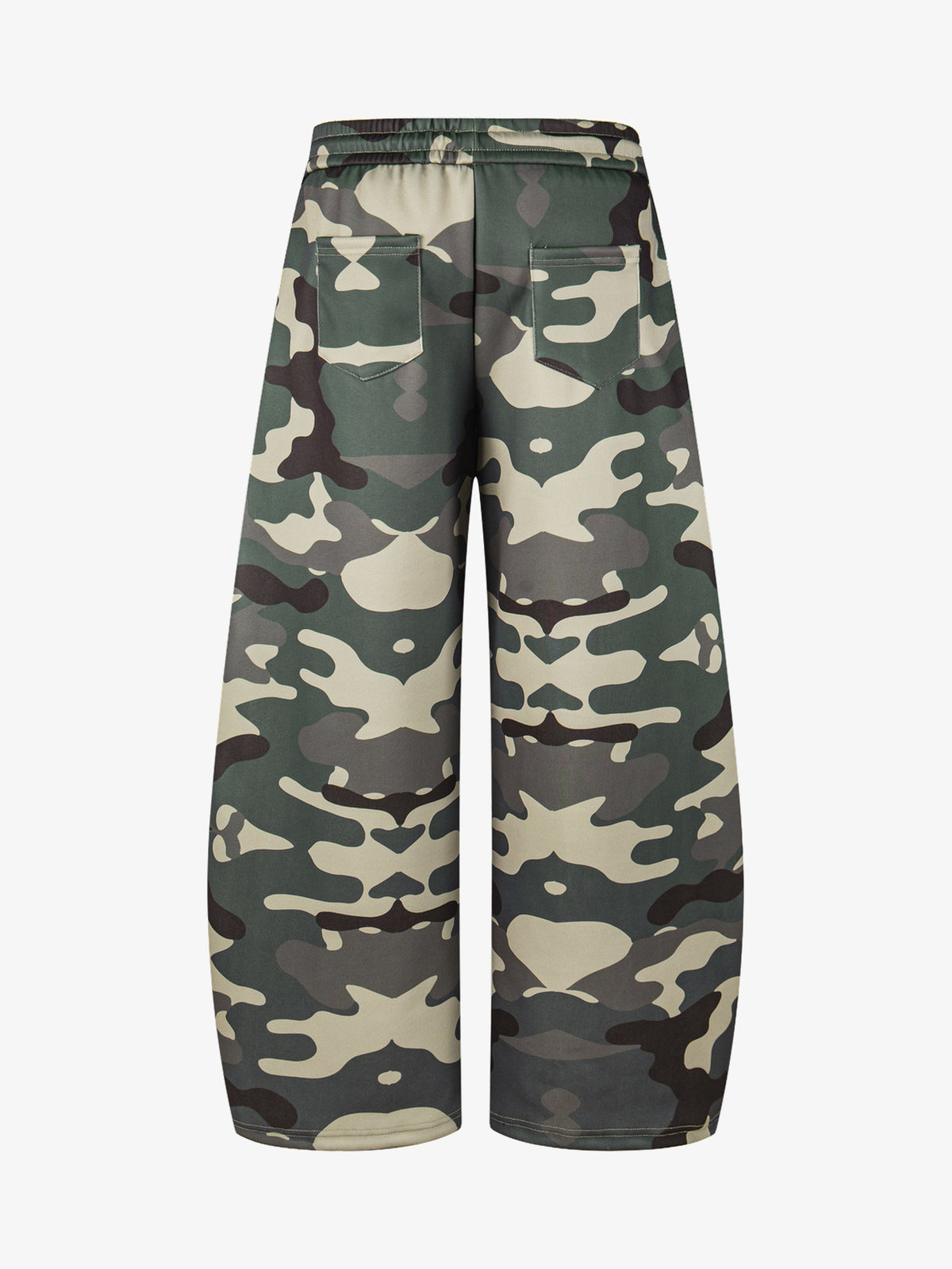 KENVIBE CAMO WAIST MUSIC NOTE SWEATPANTS; Gray; back view