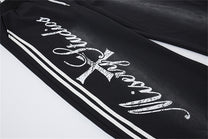 LETS ROCK NUMBER 28 STRIPE SWEATPANTS; Black; design detail