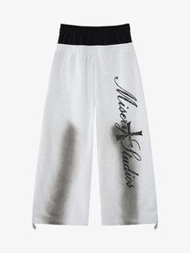 LETS ROCK NUMBER 28 STRIPE SWEATPANTS; White; back view