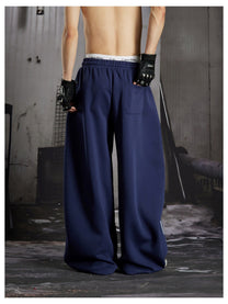LLF STAR LETTER GRAPHIC SWEATPANTS; Navy; model view