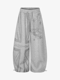 LLF STAR LETTER GRAPHIC SWEATPANTS; Gray; front view