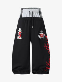 LLF NUMBER CREST GRAPHIC SWEATPANTS; Black; front view