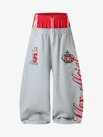 LLF NUMBER CREST GRAPHIC SWEATPANTS; Gray; front view
