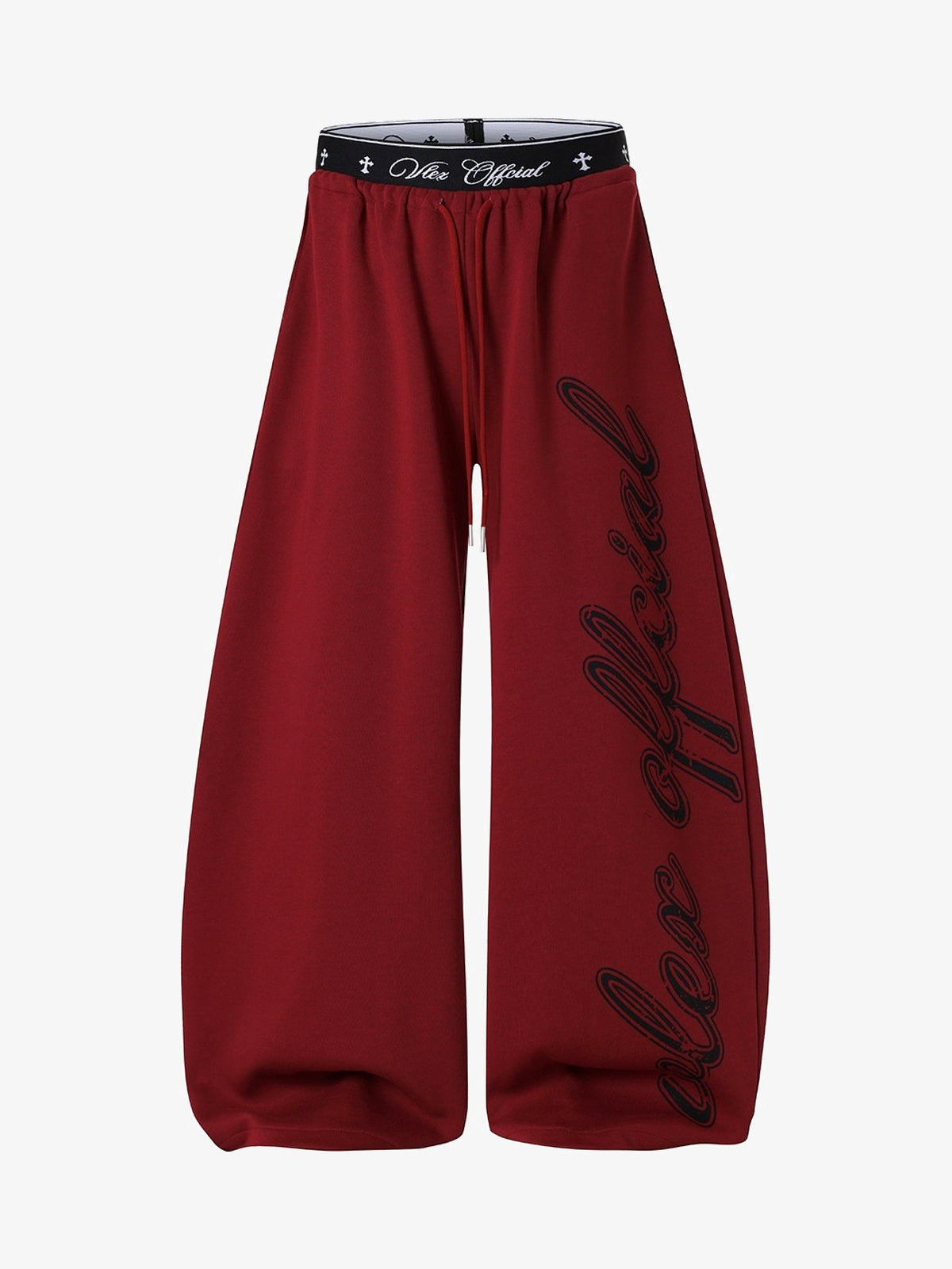 LLF SCRIPT LEG GRAPHIC SWEATPANTS; Red; front view