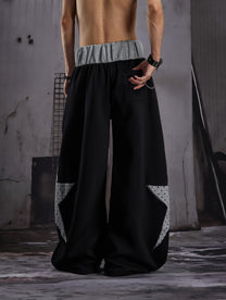 LLF STAR PANEL CONTRAST SWEATPANTS; Black; model view