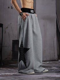 LLF STAR PANEL CONTRAST SWEATPANTS; Gray; model view