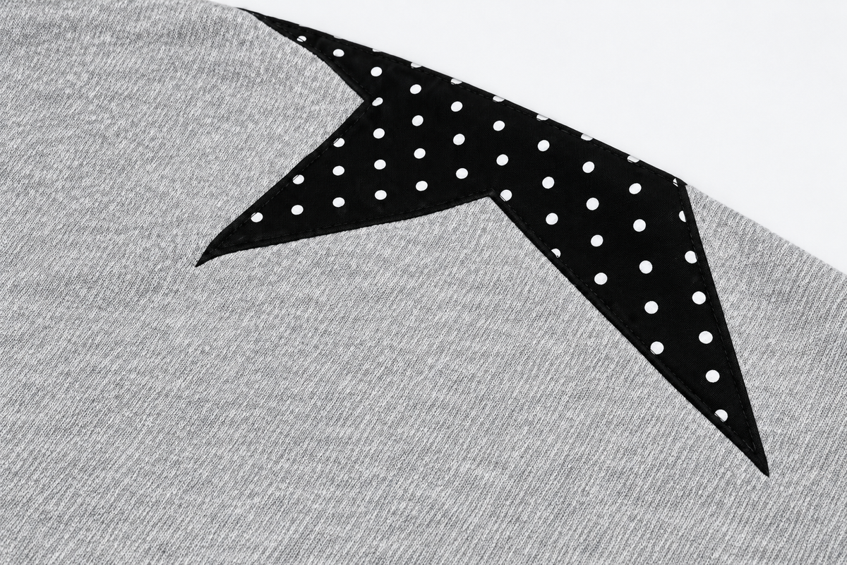 LLF STAR PANEL CONTRAST SWEATPANTS; Gray; design detail