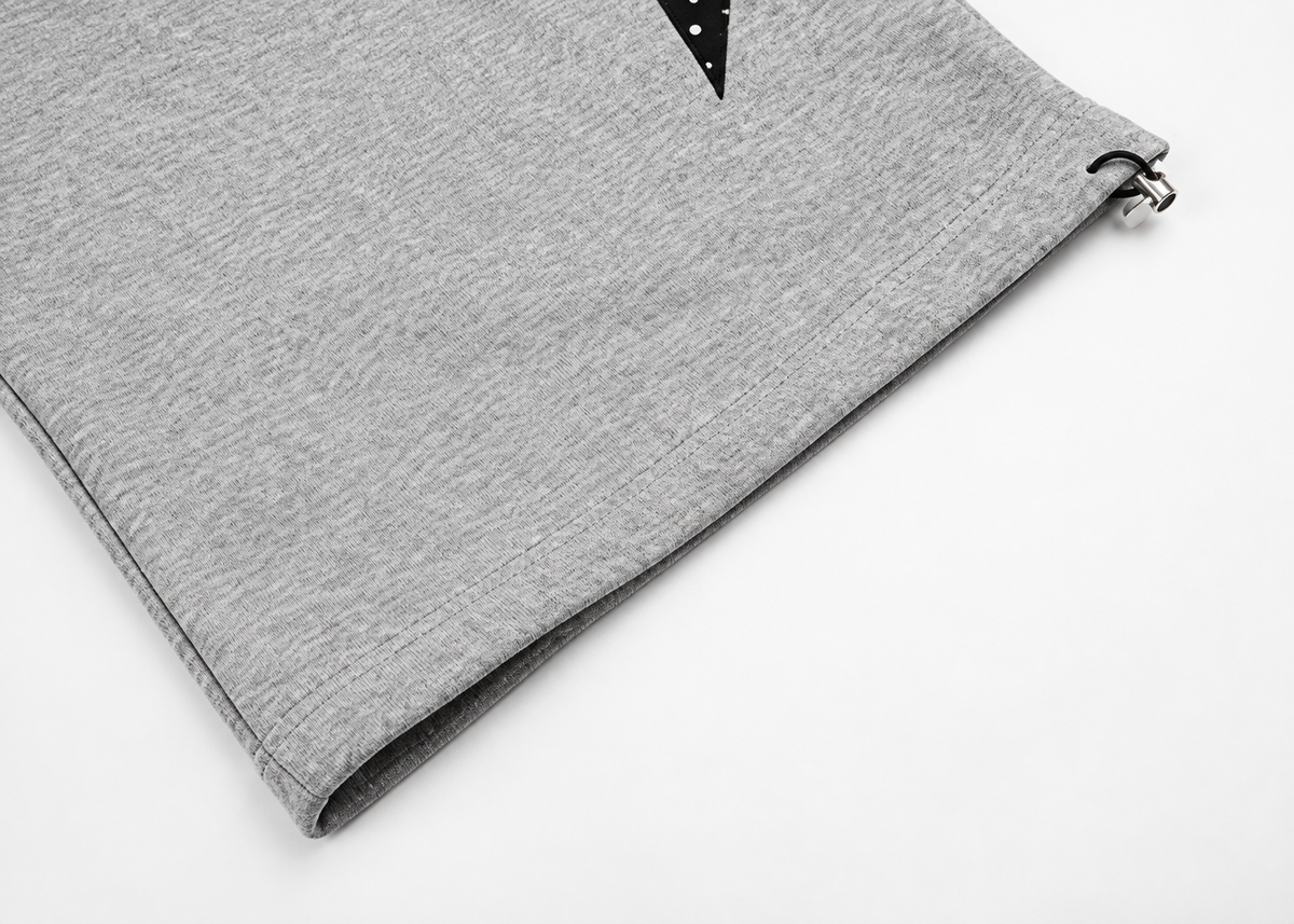 LLF STAR PANEL CONTRAST SWEATPANTS; Gray; garment construction detail