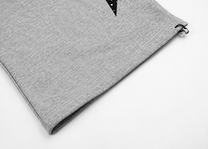 LLF STAR PANEL CONTRAST SWEATPANTS; Gray; garment construction detail