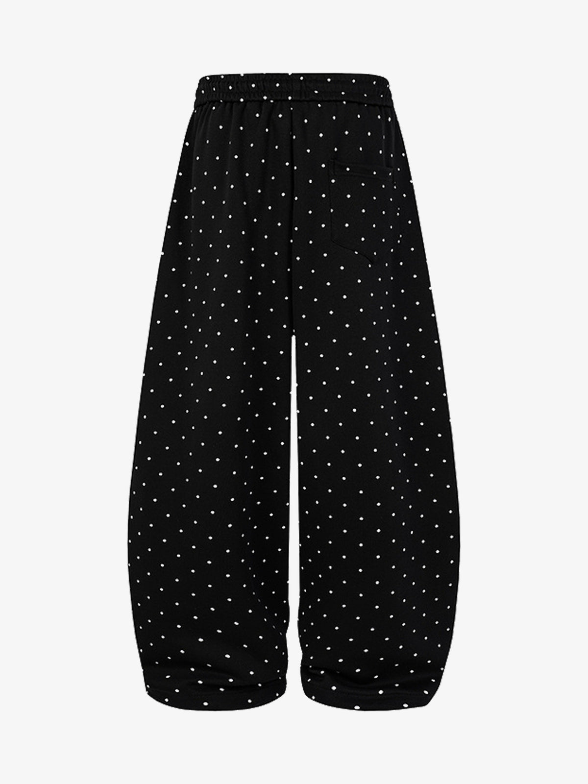 MADEGPSR POLKA DOT BAGGY SWEATPANTS; Black; back view