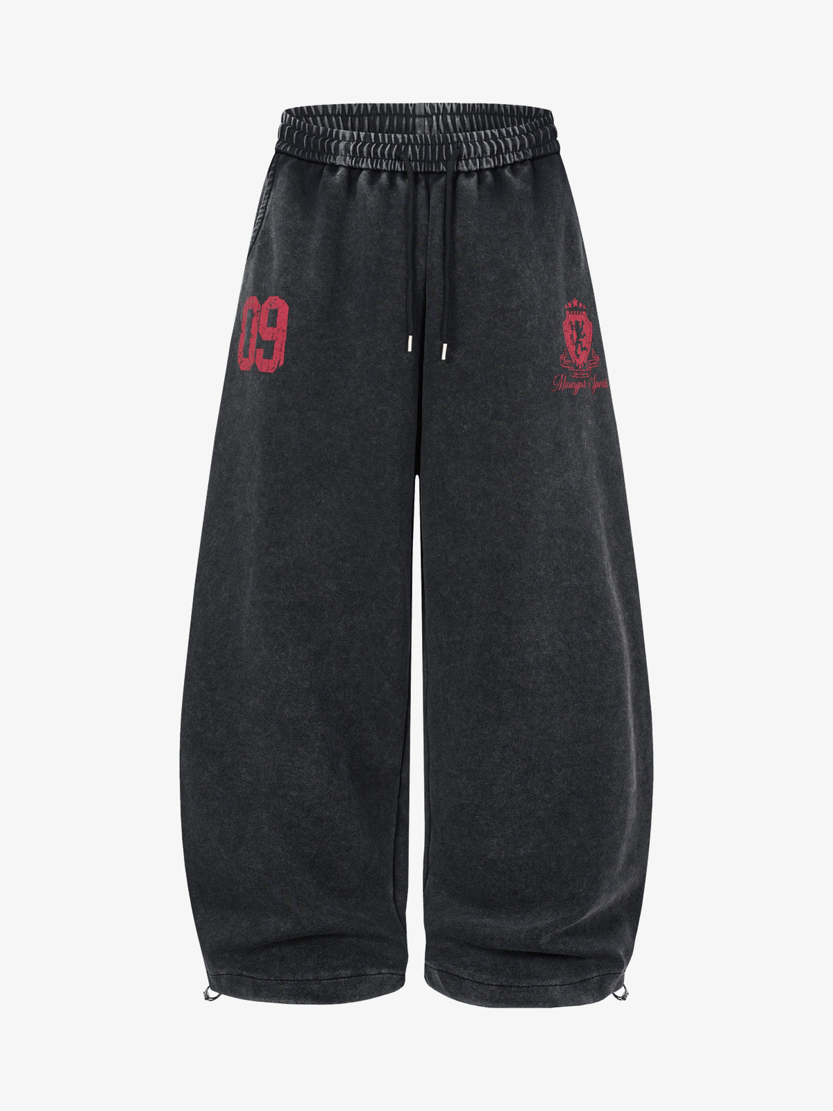 MADEGPSR NUMBER 09 GRAPHIC SWEATPANTS; Black; front view