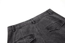 OREETA ANGLED POCKET CARGO PANTS; Black; garment construction detail