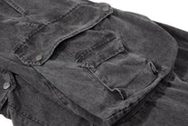 OREETA ANGLED POCKET CARGO PANTS; Black; garment construction detail