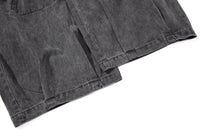 OREETA ANGLED POCKET CARGO PANTS; Black; garment construction detail