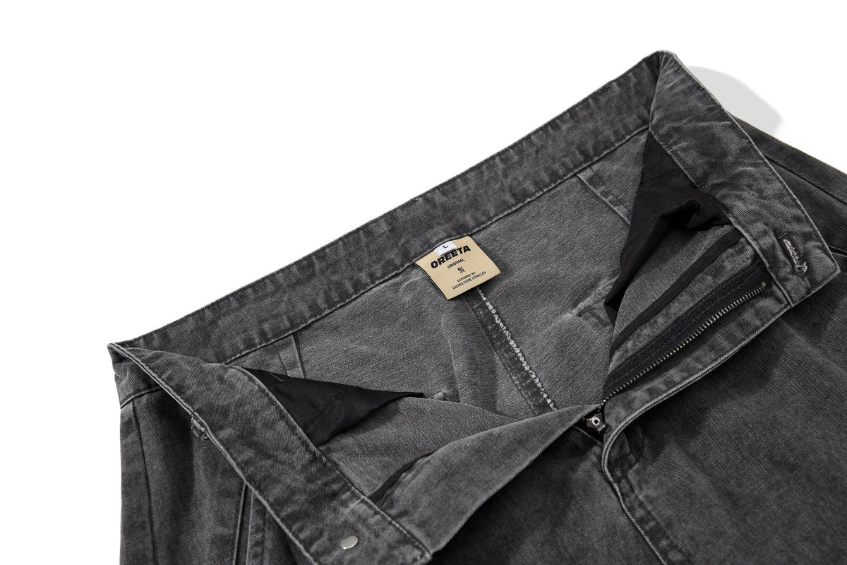 OREETA ANGLED POCKET CARGO PANTS; Black; garment construction detail