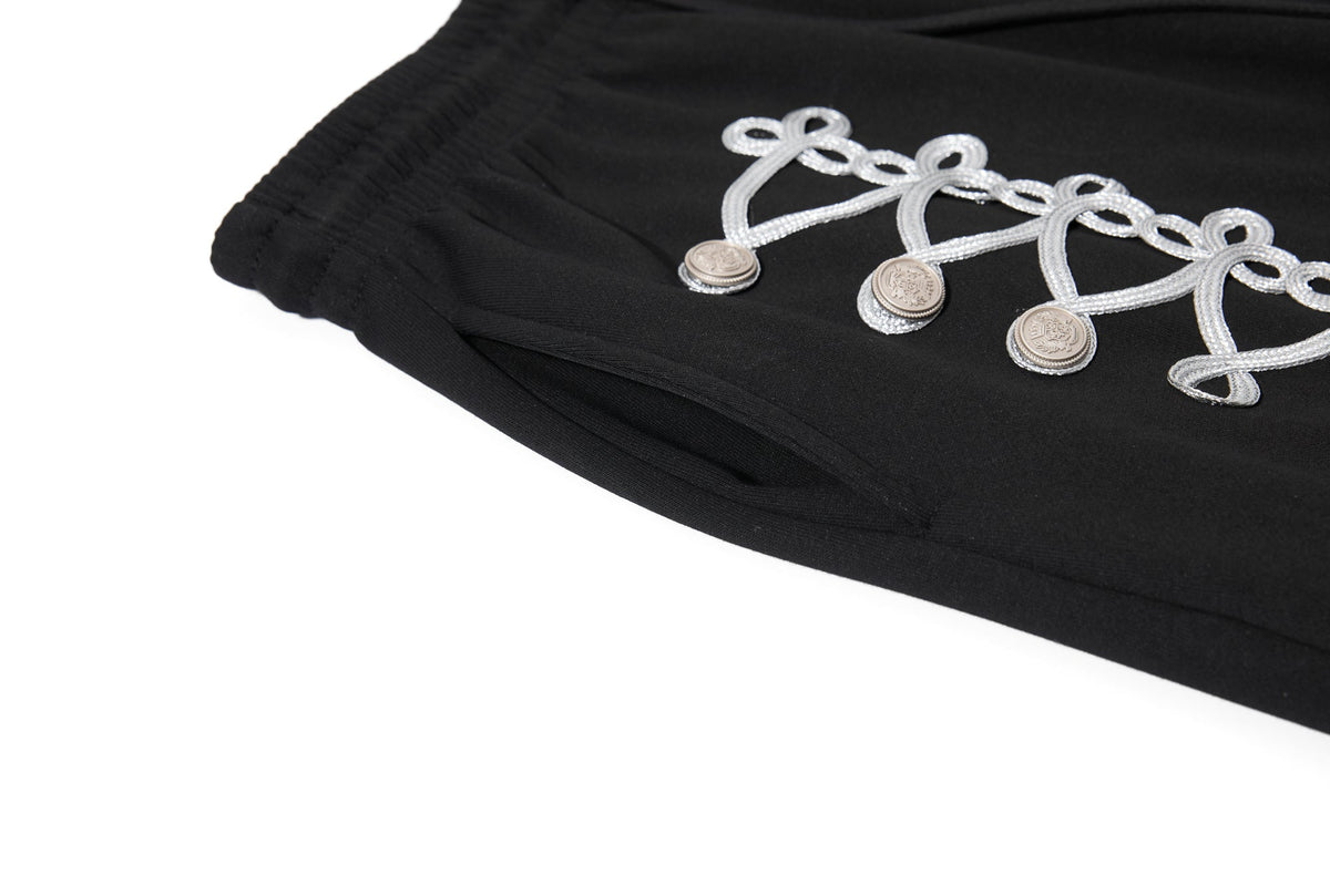 OREETA BRAIDED LOOP SWEATPANTS; Black; design detail